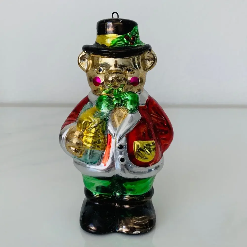 Vintage Metallic Bear Ornament Figurine by World Bazaar